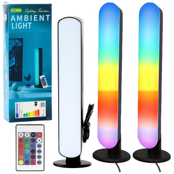 Set of Ambient RGB LED Gaming Desk Lamps with Remote Control 2 pcs.