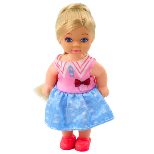 Mini Doll Set with Two Dogs, Bed, Food Bowl