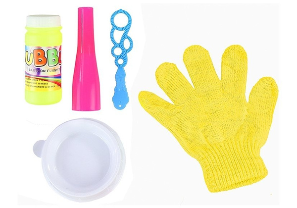 MAGIC CATCHABLE BUBBLE SET KIDS BLOWING BUBBLES BOUNCE CATCH CATCHING GLOVE FUN