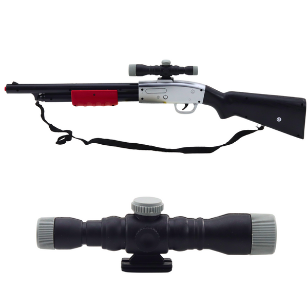 Rifle Shotgun Prop Shoulder Strap Scope Black Sounds 65cm