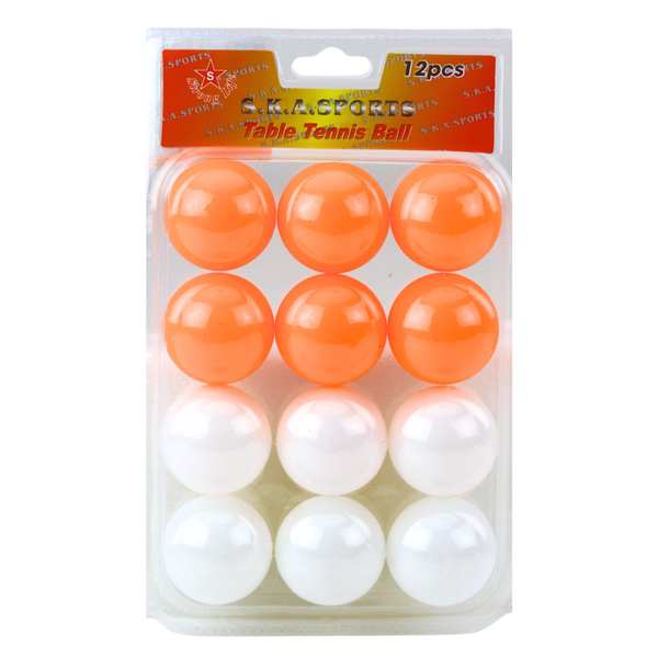 Ping Pong Bälle Weiß Orange Sport 12 Stück