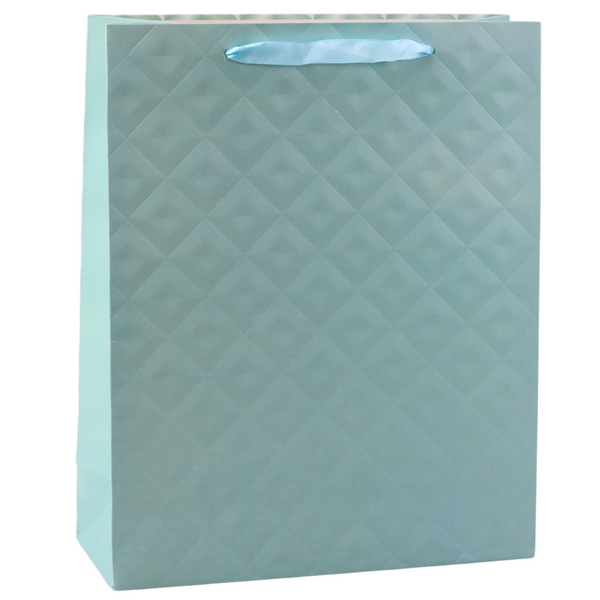 Geprägte Geschenktüte Blau Türkis 32 x 26 x 10cm
