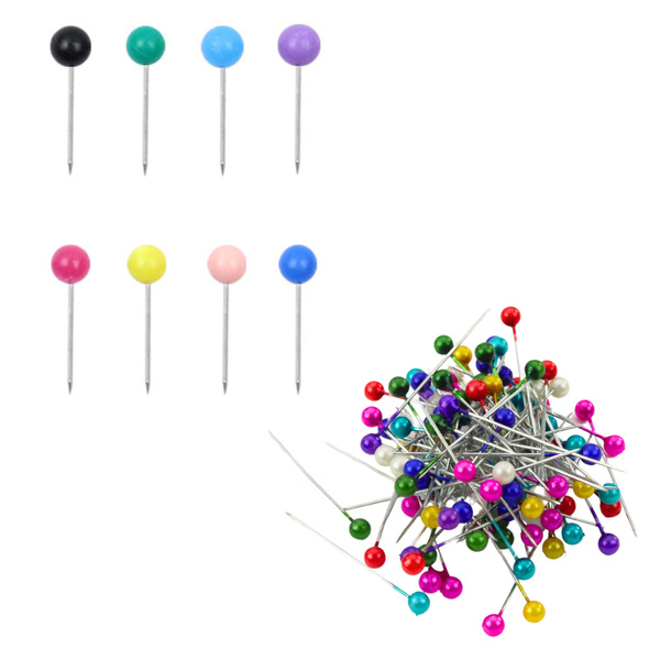 Set Büro-Schneiderstecknadeln mit farbigem Kopf - 100-tlg.