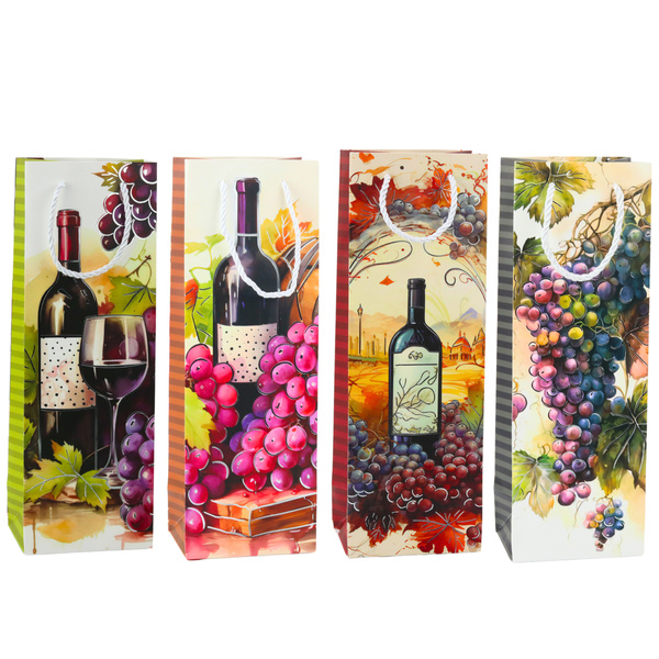 Wine Bottle Paper Gift Bag 35 x 12 x 9 cm