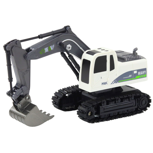 Remote Controlled RC Crawler Excavator Lights Sounds White 1:24
