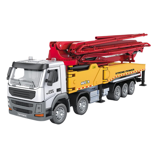 Huina Metal Concrete Mixer Construction Truck with Pump 1:18