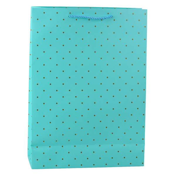 Torba Prezentowa Klasyczna W Złote Kropki 41 x 30 x 12 cm