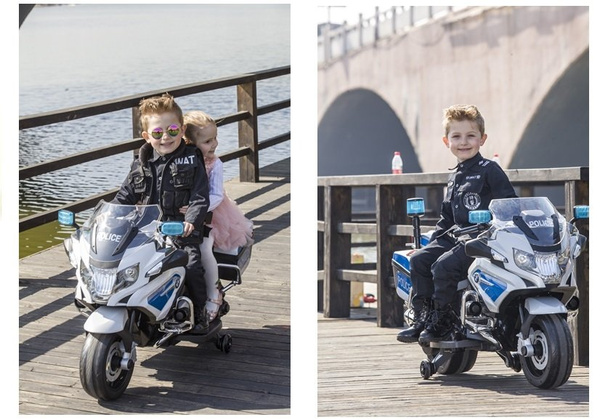 Motorrad BMW Polizei Weiß LED Frontscheinwerfer EVA-Reifen Motorrad