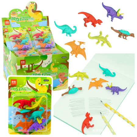 Set mit 6 Schul-Dinosaurier-Radiergummis