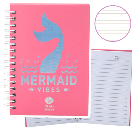 Holographic Mermaid Tail Pink Lined Notebook A6 80 Sheets
