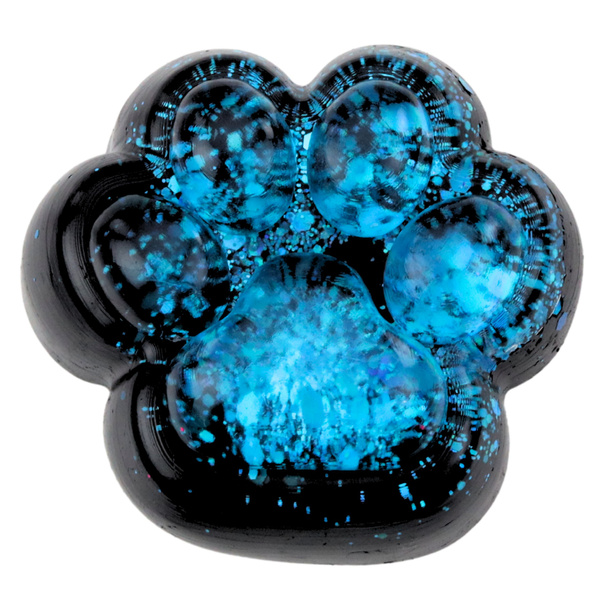 Squishy Cat Paw Anti-Stress Sensory Squishy Black Blue Glitter
