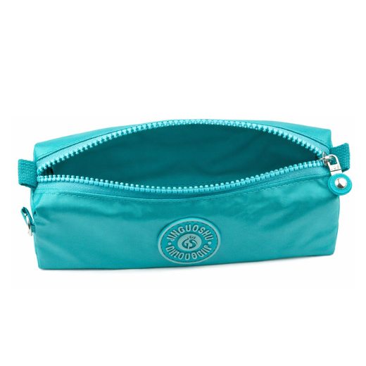 School Pencil Case Organizer Single Compartment Green 21.5cm