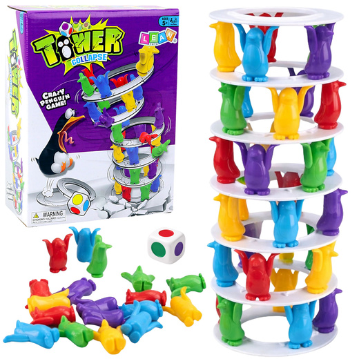 Verrückte Pinguine auf dem Turm – ein farbenfrohes Familien-Arcade-Spiel