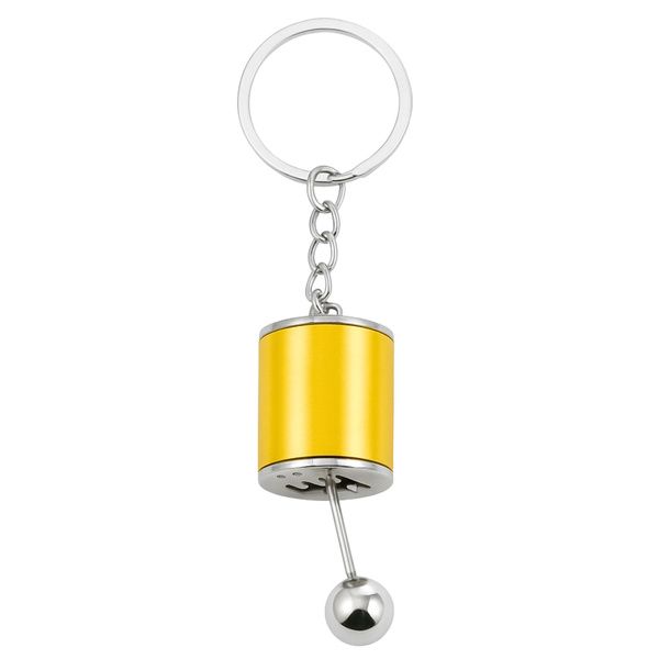Metal Keychain Moving Gearbox Gold