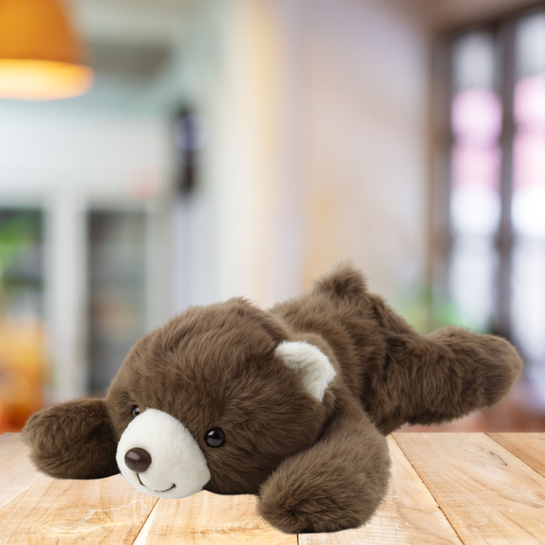 Plush Toy Cuddly Toy Lying Brown Bear 30cm