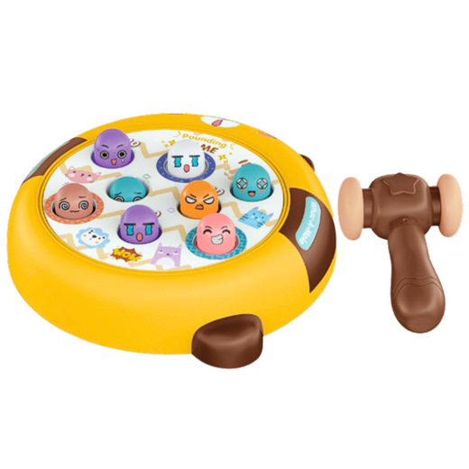 Whack-A-Mole Geschicklichkeitsspiel Zwei Hämmer Kätzchen Gelb Braun