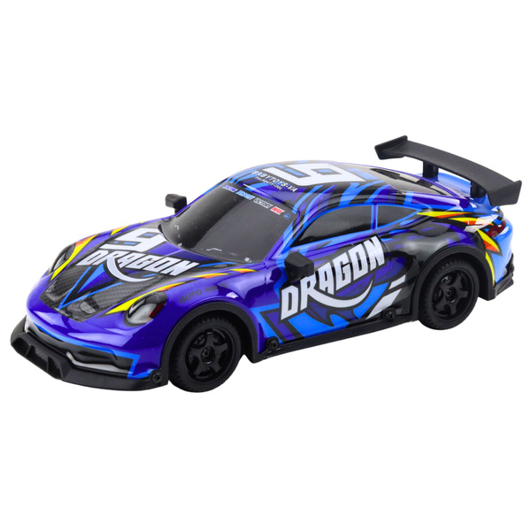 RC-Sportwagen mit beleuchteter Driftkarosserie, blau