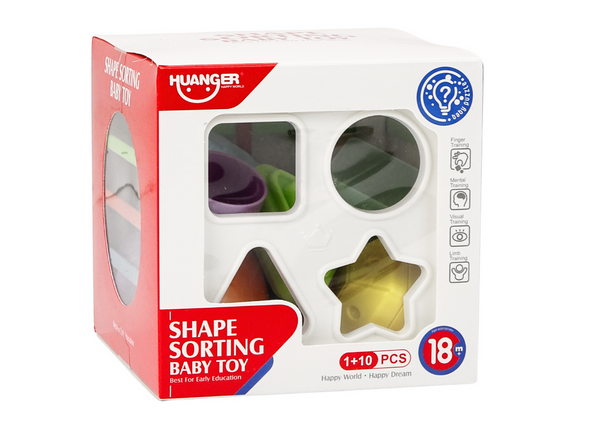 Pädagogischer Würfelsortierer für Babys, bunte Blöcke