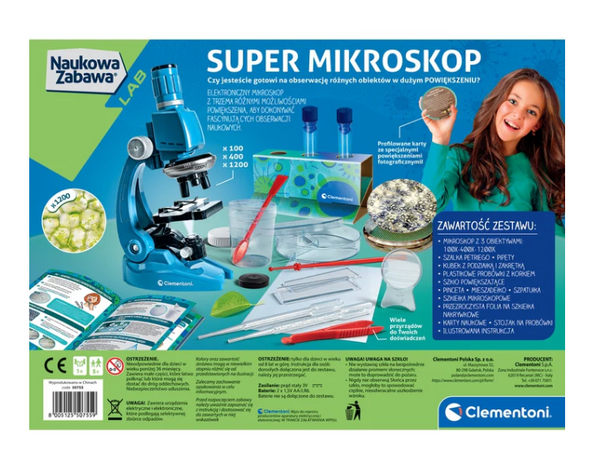 Clementoni 50755 Super-Mikroskop-Set für wissenschaftlichen Spaß