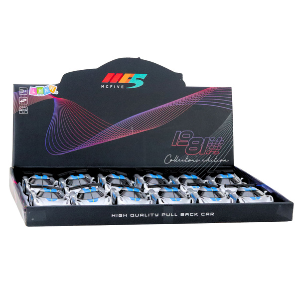 Sportwagen aus Metall, Rennwagen, Türen zum Öffnen, Silber, Maßstab 1:32