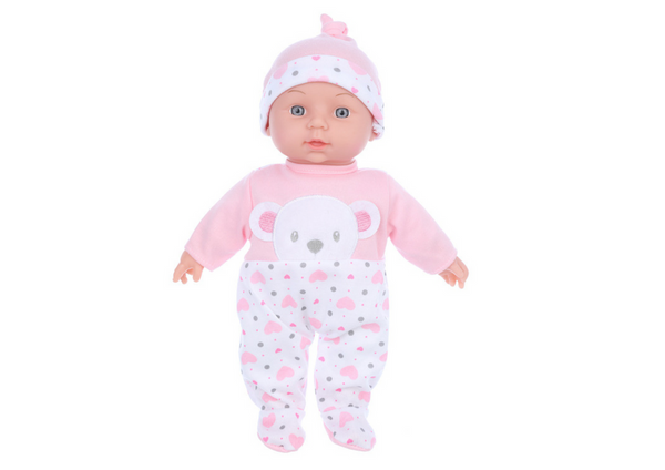 Baby Doll Pink Pajamas with Teddy Bear Hat Sounds
