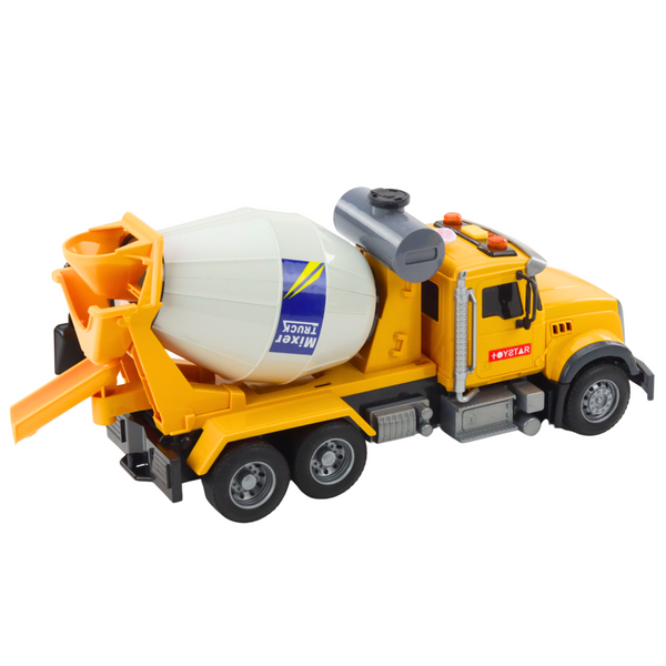 Truck Concrete Mixer Rotating Drum Lights Sounds Yellow