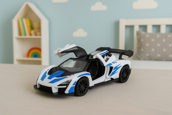 Sports Car Metal Drive Opening Doors White 1:32