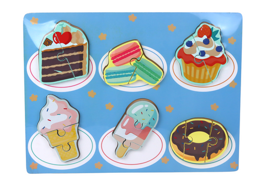 Drewniane Kolorowe Puzzle Układanka Dla Dzieci Mix Wzorów 