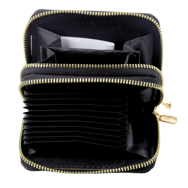 Two-compartment wallet with card compartments Kapybara Black 12.5 x 8.5cm