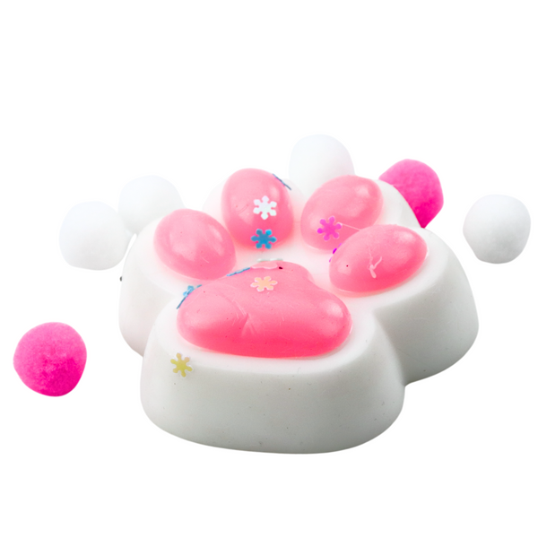 Katzenpfote Anti-Stress Sensory Squishy Weiß-Rosa