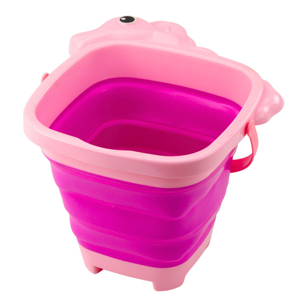 Collapsible Silicone Beach Bucket Unicorn Pink