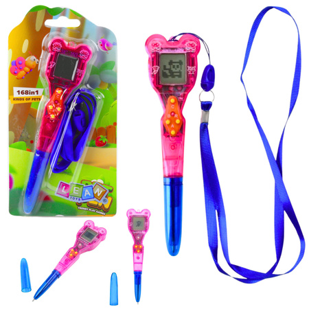 Electronic Game with Pen 168 in 1 Blue and Pink Lanyard