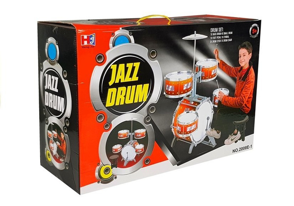Jazz Drum Schlagzeug Spielzeug 5 Trommeln Becken Musikinstrument für Kinder 3+