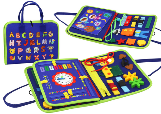 Tablica Filcowa Sensoryczna Manipulacyjna Edukacyjna Niebieska