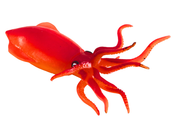 Sea World Orange Tintenfisch-Gummifigur