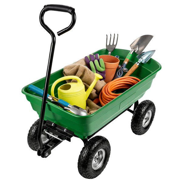 Gartentransportwagen mit abnehmbarer Kippmulde, grün, 120 kg