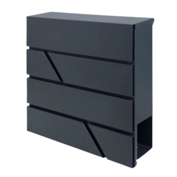 Großer Briefkasten für Briefe und Zeitungen, Anthrazit, 37x37x11 cm