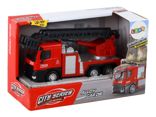 Red Fire Truck With Extendable Ladder Boom