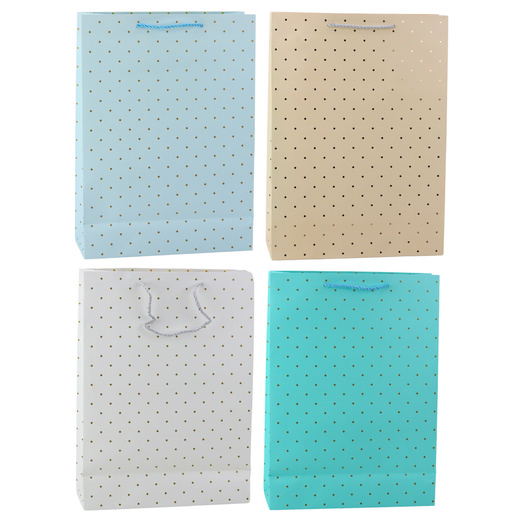 Classic Gift Bag with Gold Dots 41 x 30 x 12 cm