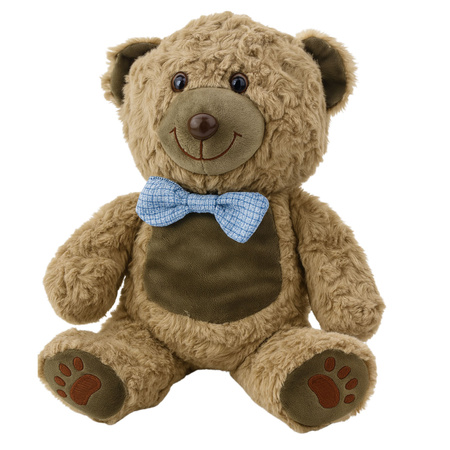 Plüschtier Teddybär Blaue Fliege Hellbraun 30cm