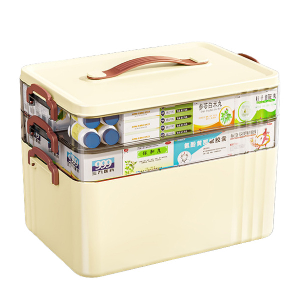 3-Level Roomy Medicine Organizer Box Home First Aid Kit