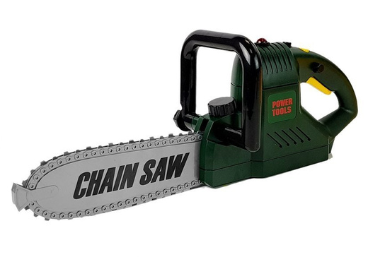 Werkzeugset, Säge mit Batterien, Helm, Handschuhe und Schutzbrille