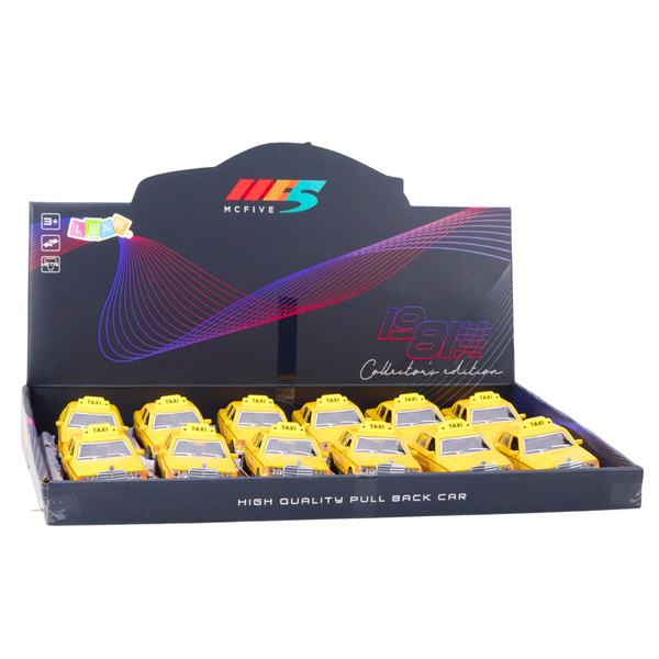 Classic Taxi Car Metal Drive Opening Doors Yellow 1:32