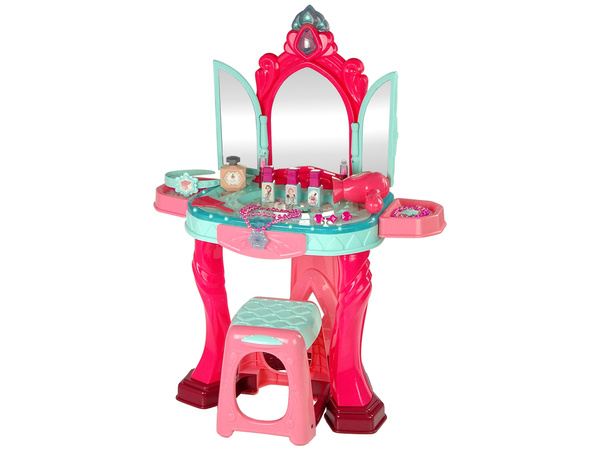 Beauty Set Toilet with Mirror Light Sound Jewellery Pink