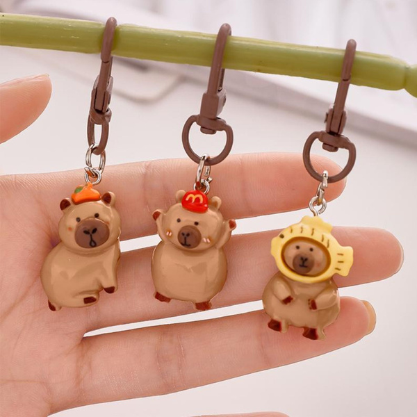 Set of Mini Capybara Keychains Figurines Key Decorations 4 pcs.