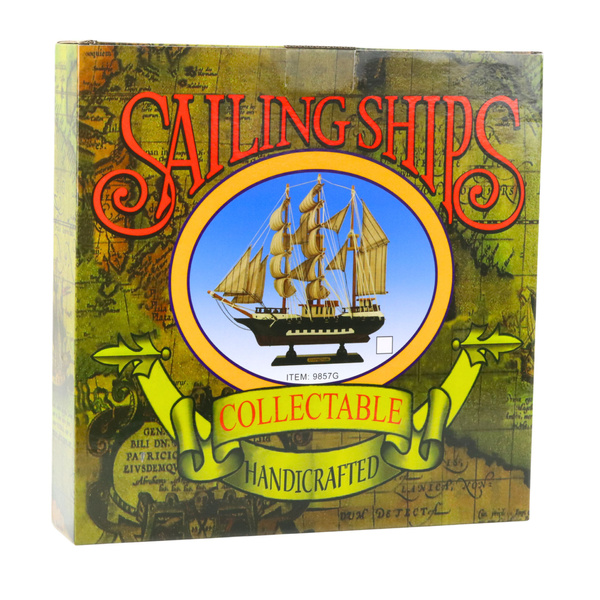 Collectible Model Decorative Sailing Ship White and Blue 33x31cm