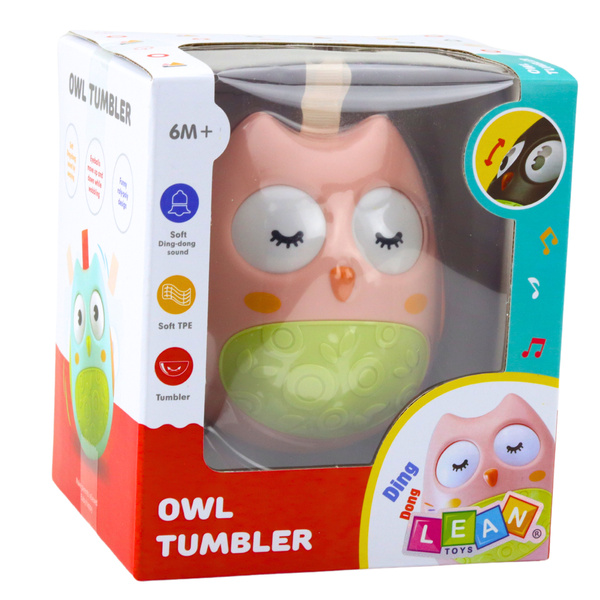 Eule Wańka-Wstań Für Babys klingen die Glocken rosa