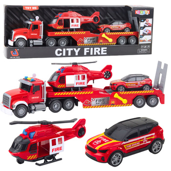 Fire Truck Tow Truck Helicopter Car Lights Sounds Red