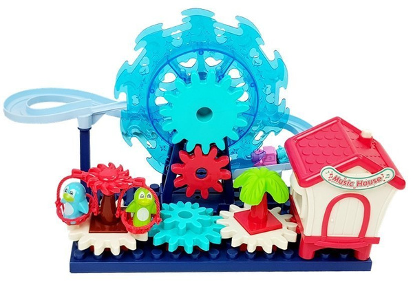 A set of blocks with a slide. Ferris wheel