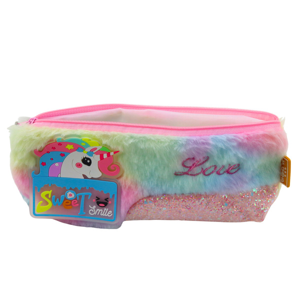 Plush Pencil Case With Unicorn Shiny Elements Unicorn Colorful